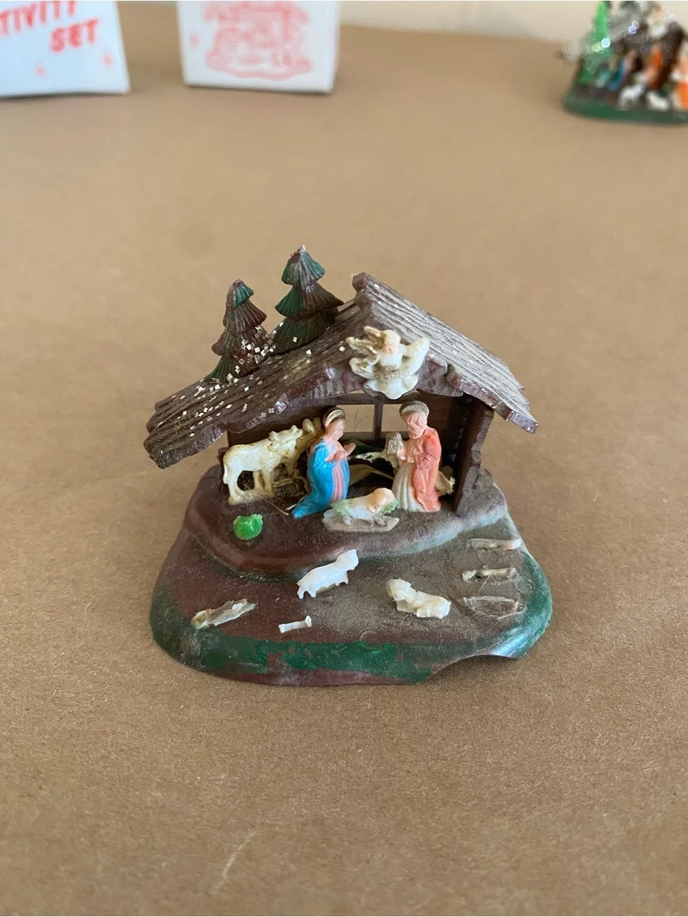 Vintage Miniature Nativity Sets - 3 with 2 boxes, Made in Hong Kong MCM Tiny